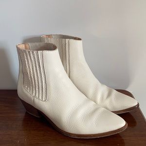 Stunning white leather Ankle boots